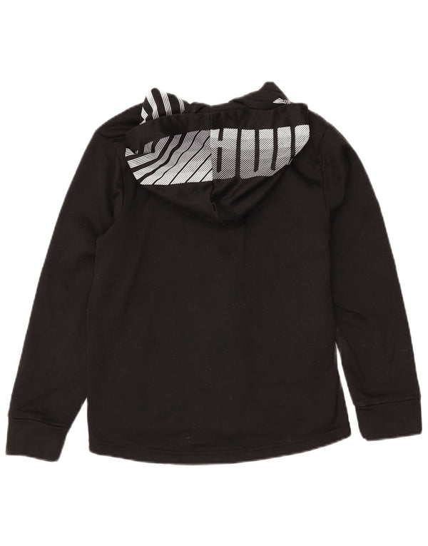 PUMA Jungen Kapuzenpullover mit grafischem Reißverschluss, 10–11 Jahre, mittelschwarzes Polyester