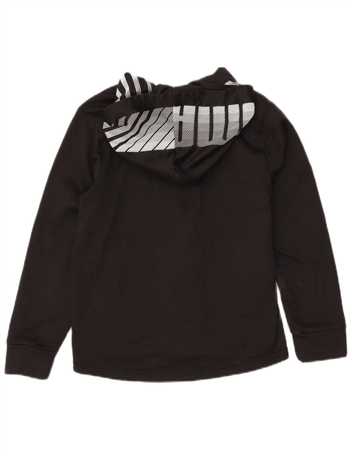 PUMA Jungen Kapuzenpullover mit grafischem Reißverschluss, 10–11 Jahre, mittelschwarzes Polyester