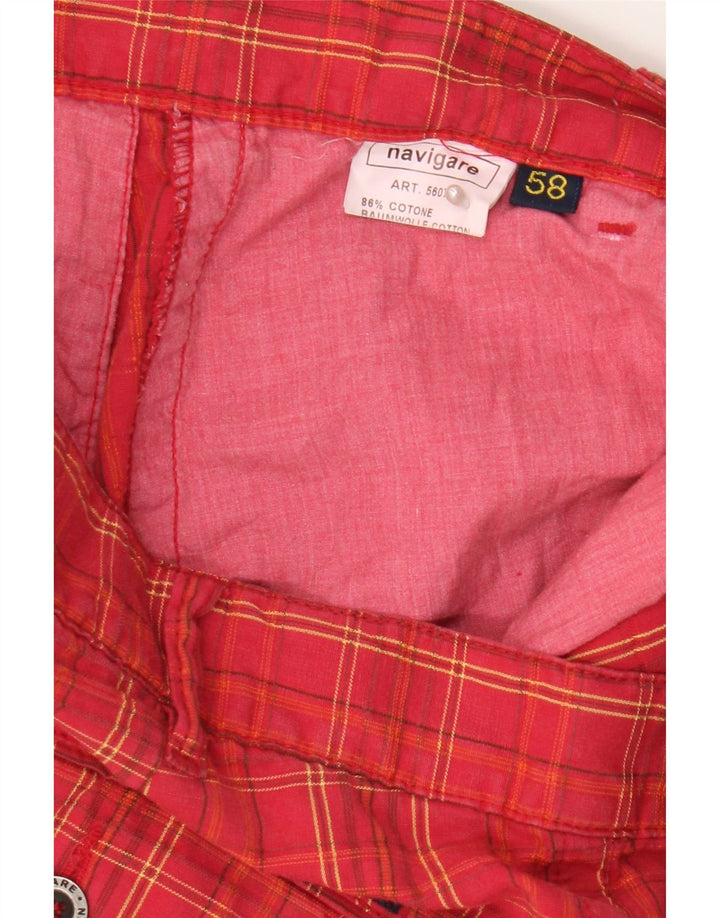 Navigare Herren Cargo-Shorts W41 XL rot karierte Baumwolle