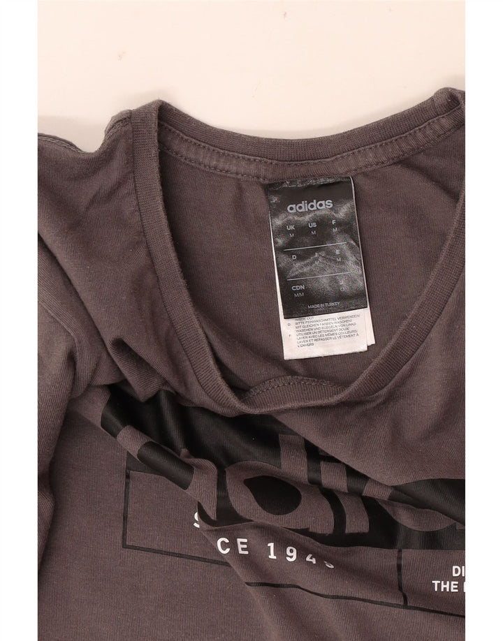 Adidas Herren Grafik-T-Shirt aus mittelgrauer Baumwolle