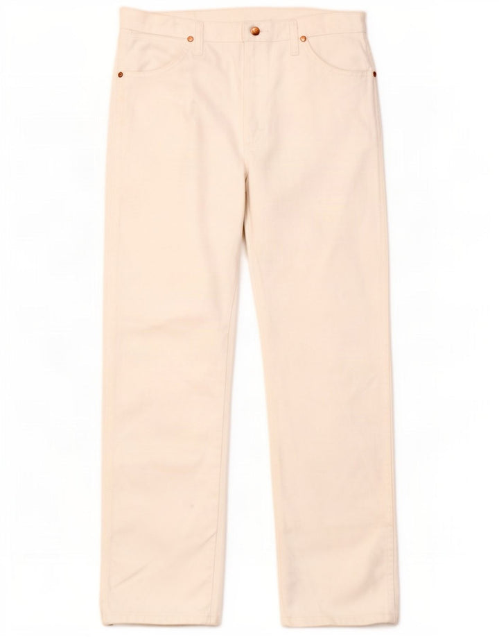 Wrangler Damen Straight Jeans W35 L30 Weiße Baumwolle