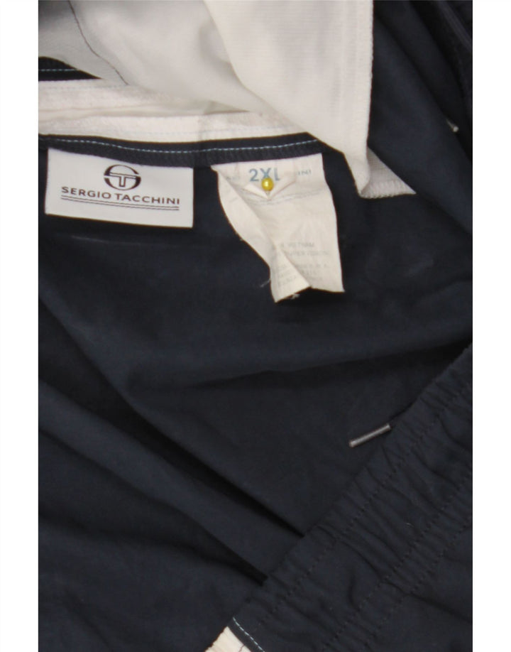 Sergio Tacchini Herren Sportshorts 2XL Marineblau Colourblock Polyester
