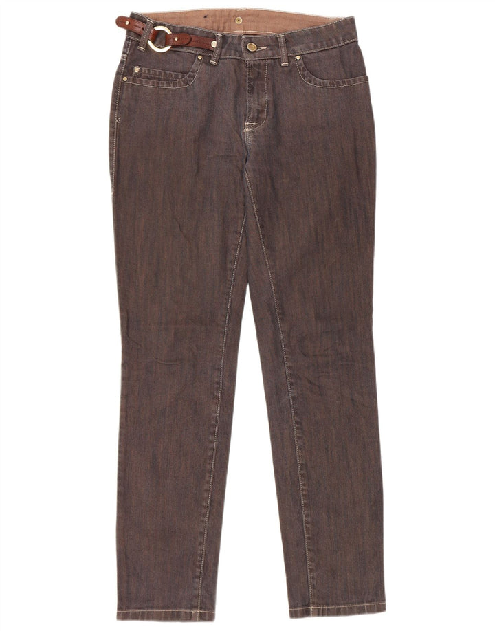 Trussardi Damen Slim Jeans W25 L30 Braune Baumwolle