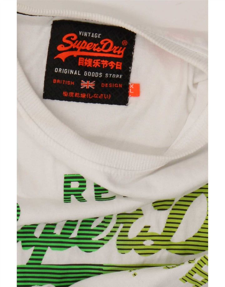 Superdry Herren Grafik-T-Shirt-Oberteil XL Weiß