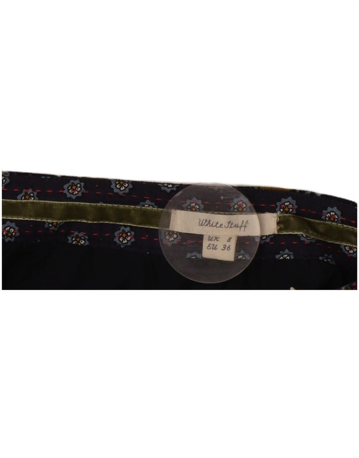 White Stuff Damen Minirock UK 8 Small W27 Marineblau mit Blumenmuster