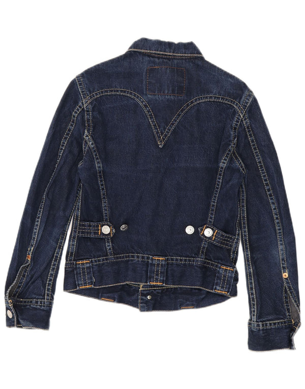 Levi's Damen Crop Denim Jacke UK 10 Small Blaue Baumwolle