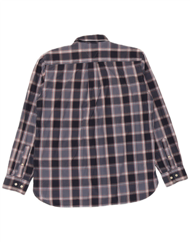 Tommy Hilfiger Herrenhemd aus mittelblauer, karierter Baumwolle