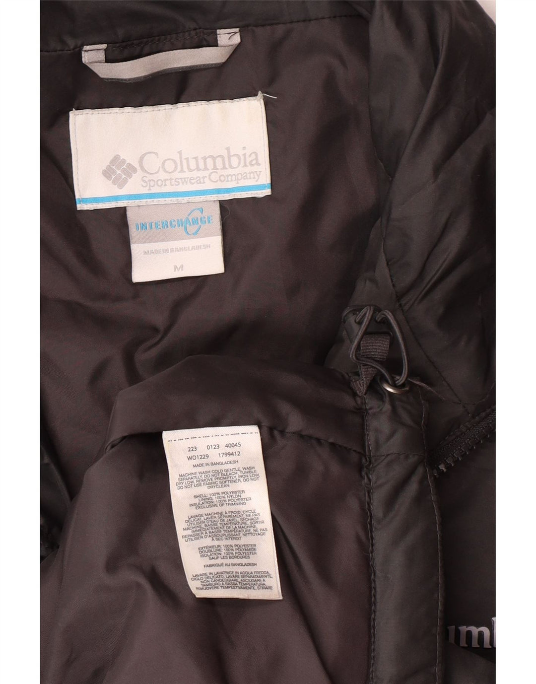 COLUMBIA Mens Interchange Liner Padded Jacket UK 38 Medium Grey Polyester