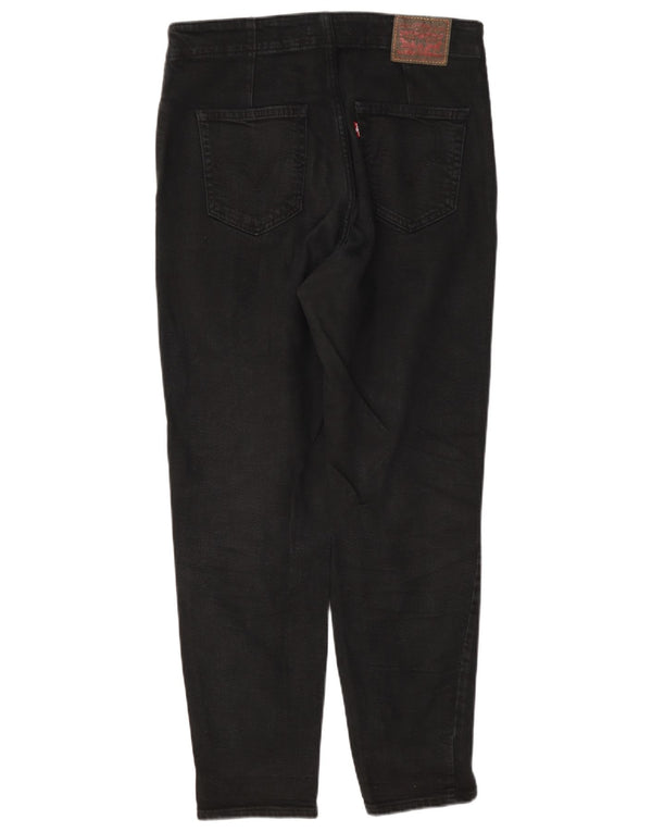 Levi's Damen High Waist Pegged Tapered Jeans W28 L27 Schwarze Baumwolle