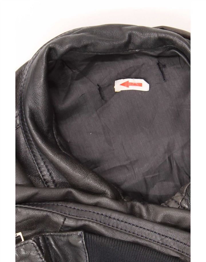 Vintage Herren Lederjacke IT 50 Medium Schwarz