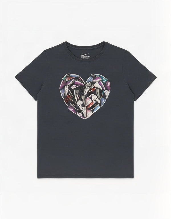 Nike Damen Graphic T-Shirt Top UK 14 Large Grau