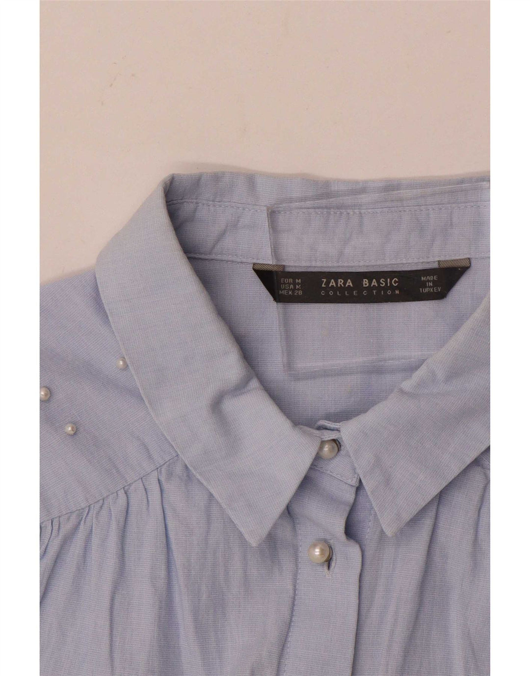 Zara Damen Hemd UK 14 Mittelblau
