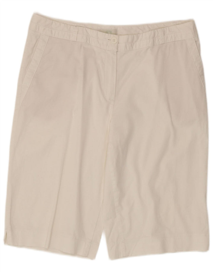 Marks & Spencer Damen Bermudashorts UK 16 Large W36 Weiße Baumwolle