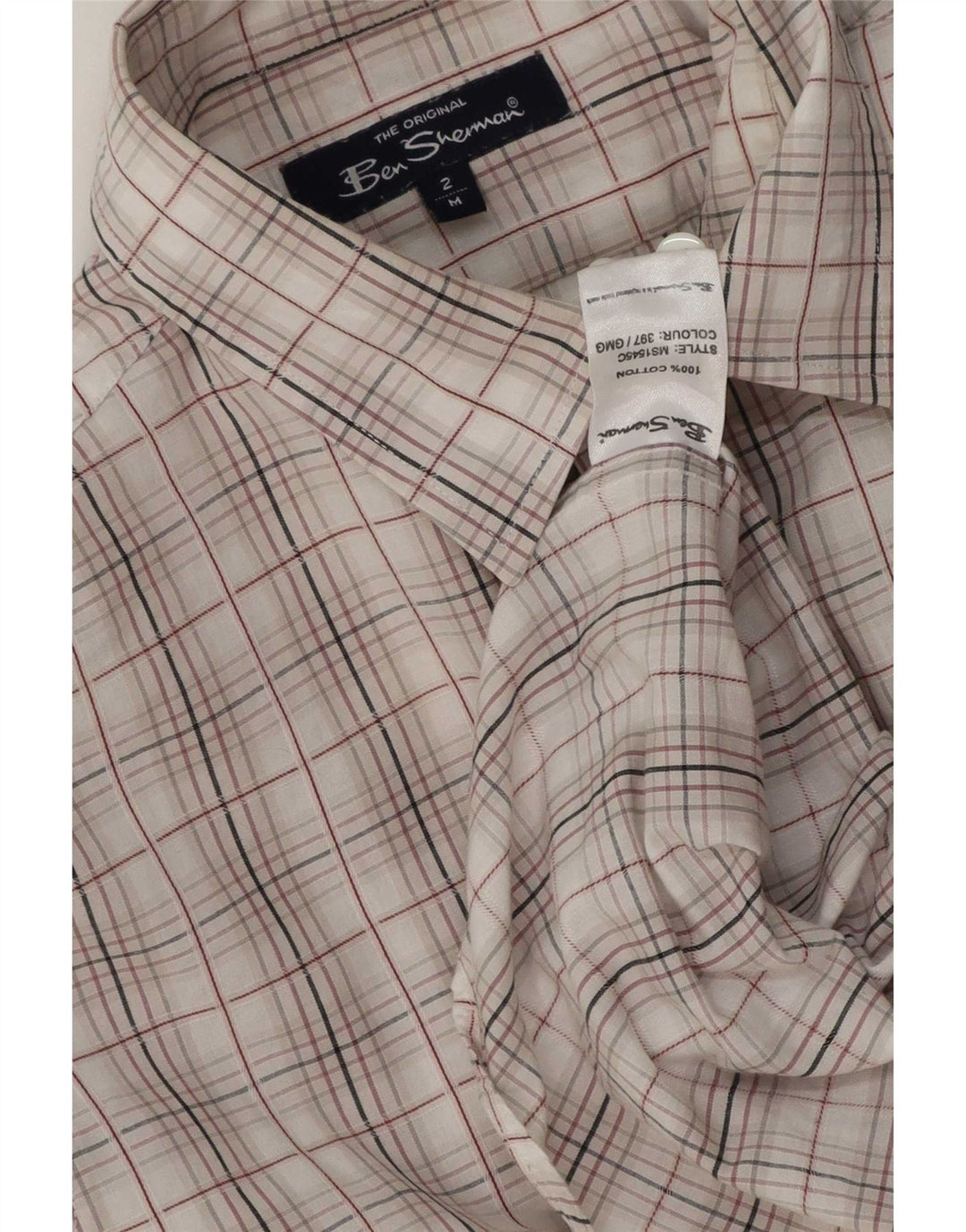 Ben Sherman Herrenhemd, mittelweiß, kariert, Baumwolle