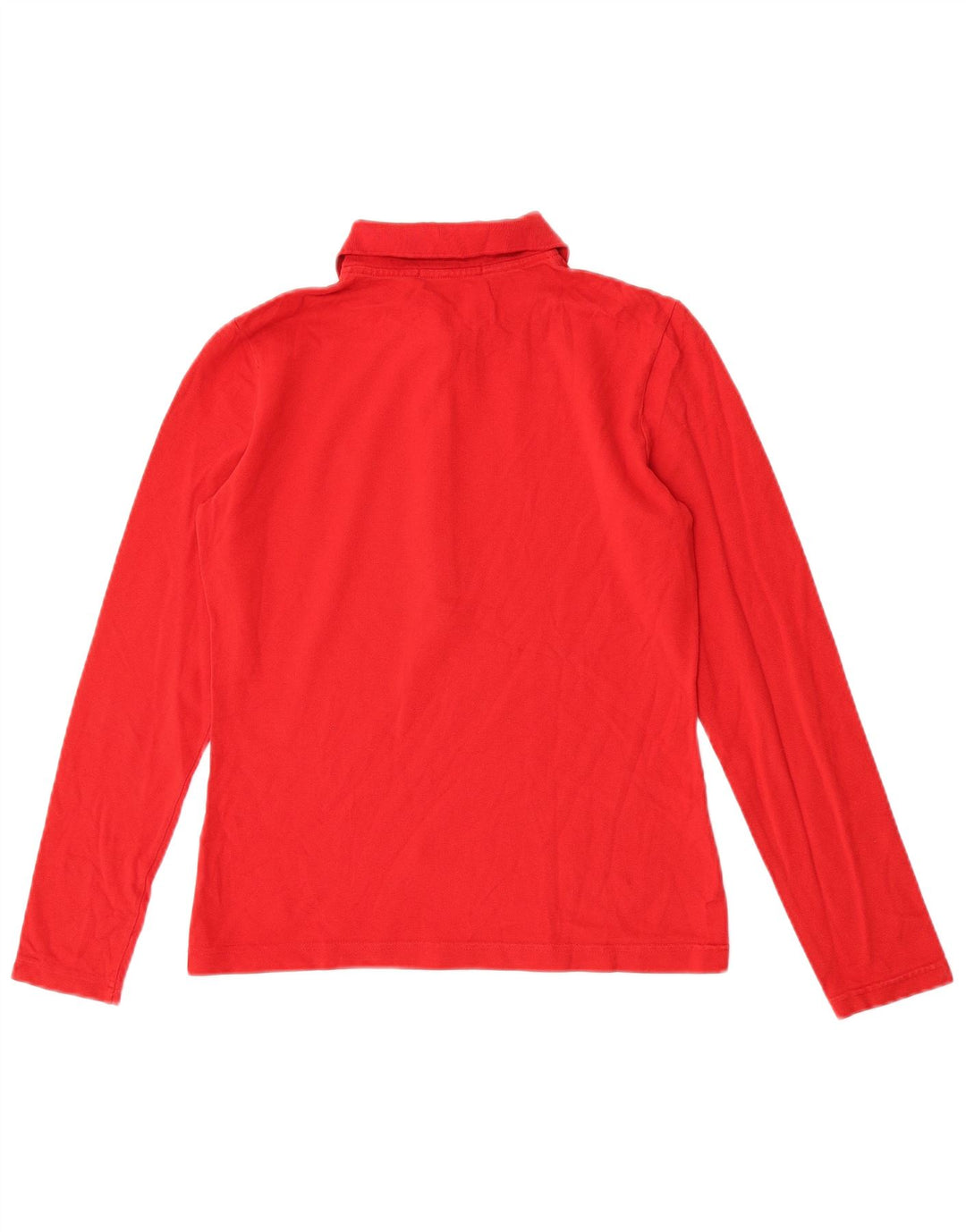 Lacoste Damen Langarm-Poloshirt, Größe 40, mittelrote Baumwolle