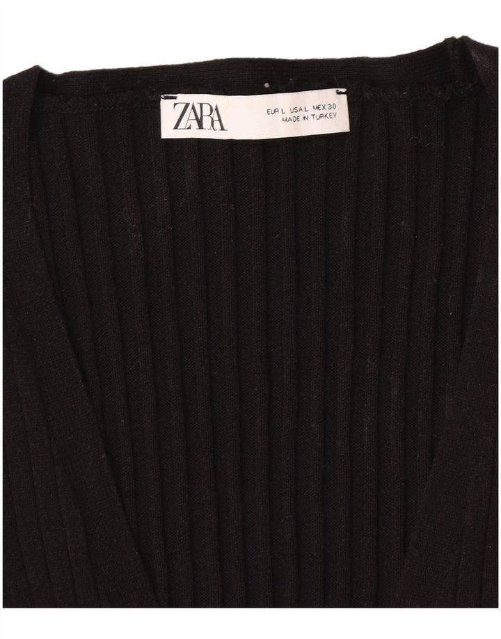Zara Damen Weste Tank Top UK 14 Large Schwarz