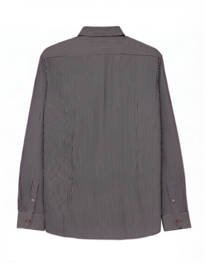 Ted Baker Herrenhemd, Größe 4, groß, marineblau, Nadelstreifen