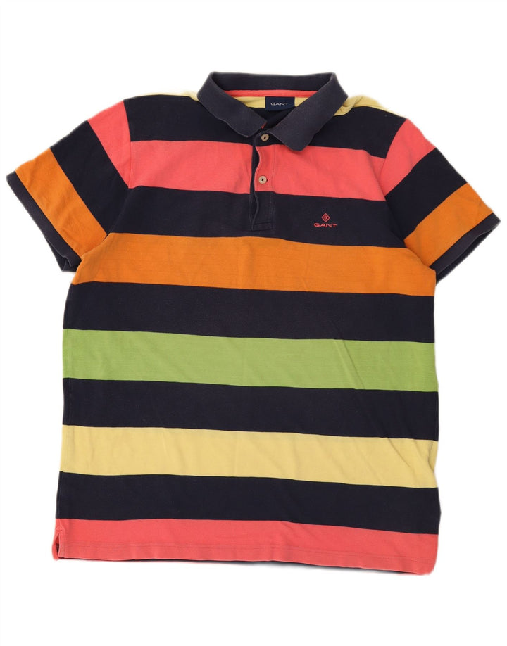Gant Herren Rugby-Poloshirt, groß, mehrfarbig, gestreift, Baumwolle