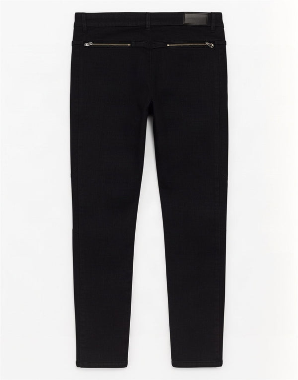 Calvin Klein Damen Slim Lederhose W28 L27 Schwarz