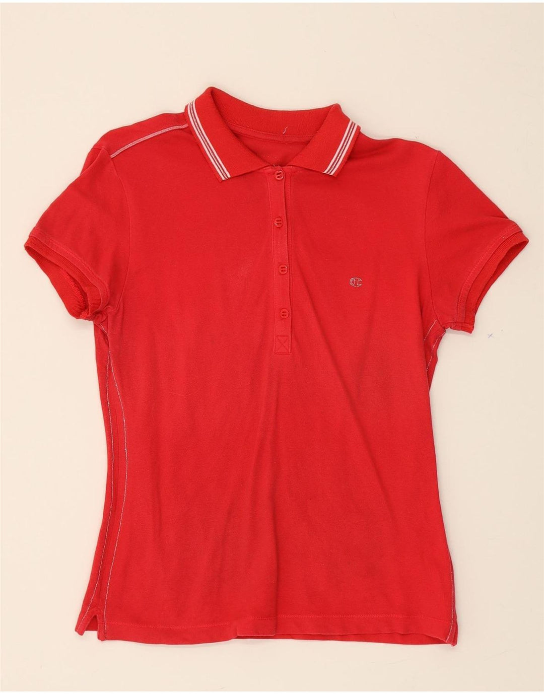 CHAMPION Womens Polo Shirt UK 10 Small Red Cotton Vintage Champion and Second-Hand Champion from Messina Hembry 
