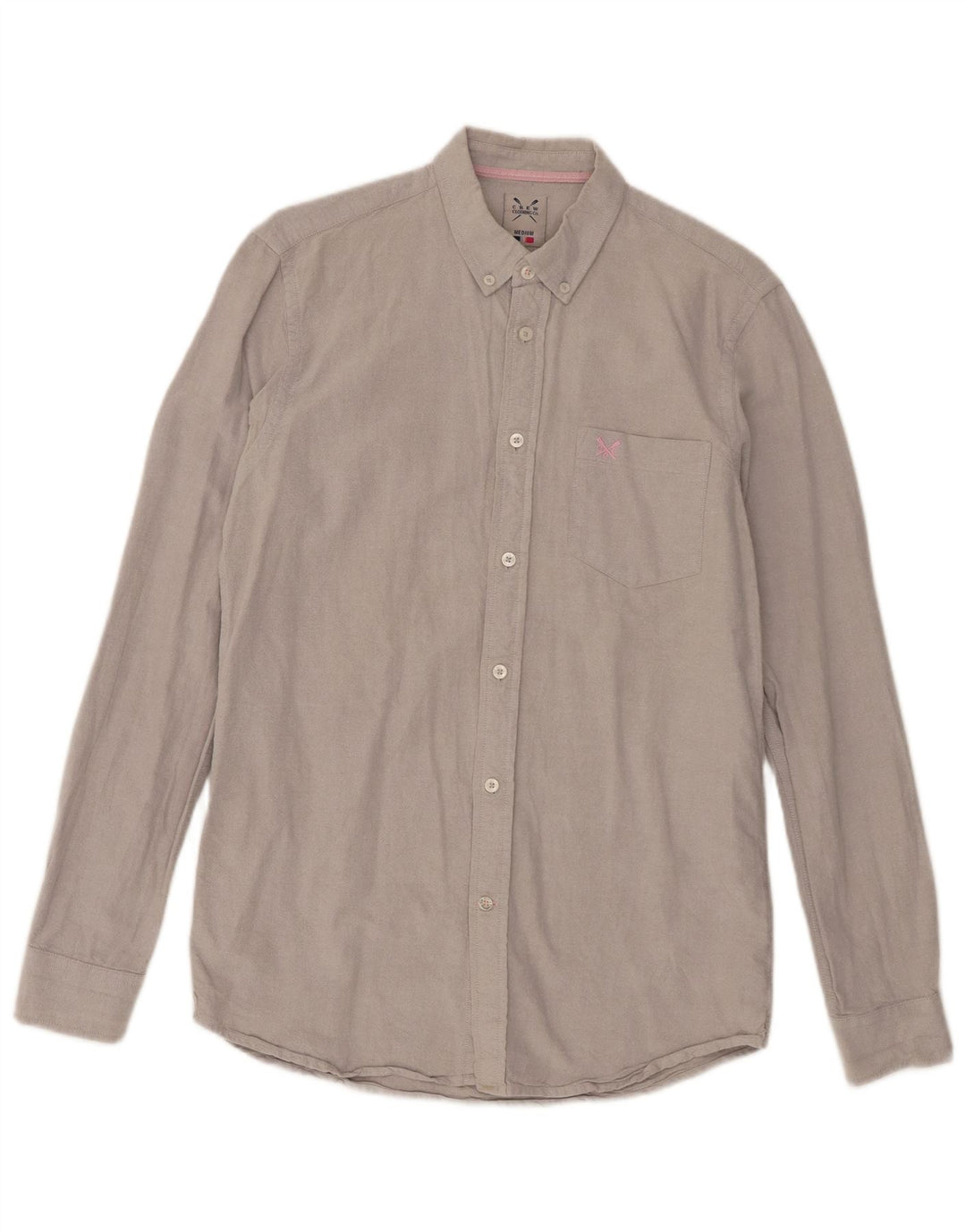 Crew Clothing Herrenhemd aus mittelgrauer Baumwolle