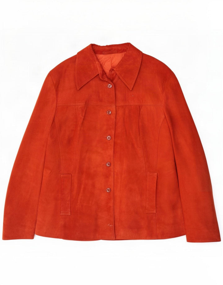 Vintage Damen Wildlederjacke IT 52 2XL Rotes Leder