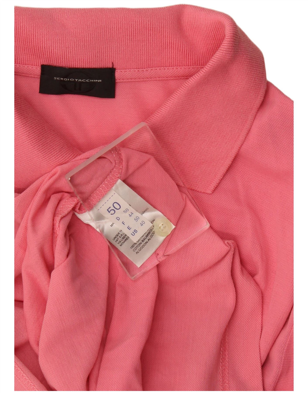 Sergio Tacchini Herren Poloshirt IT 50 Mittelrosa Baumwolle