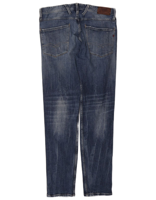 REPLAY Damen Anbass Distressed Slim Jeans W32 L32 Blaue Baumwolle