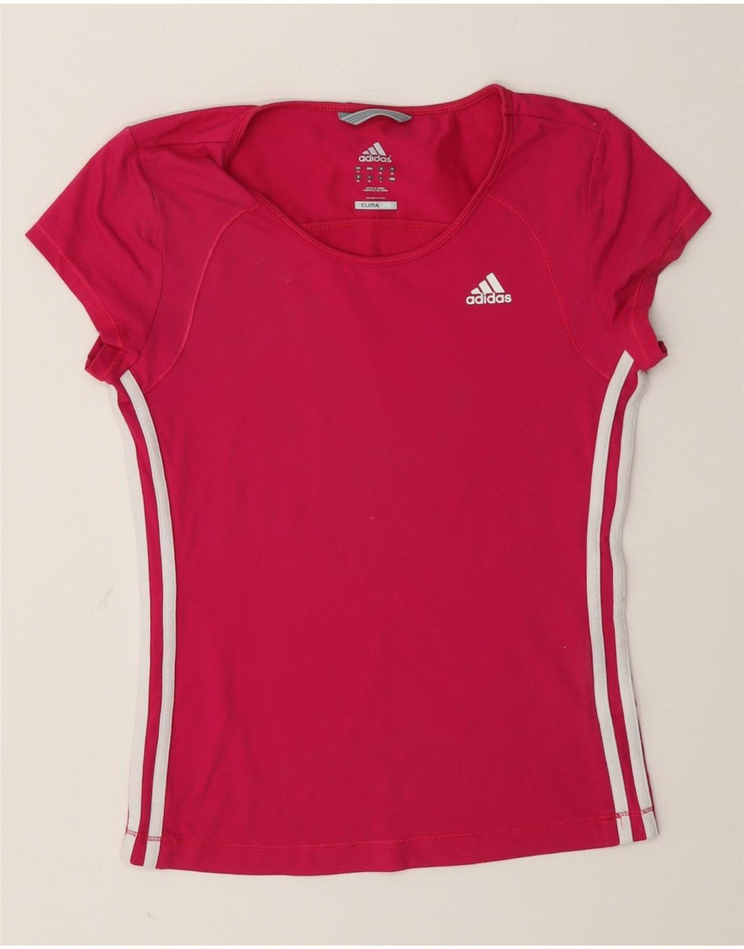 Adidas Damen Climalite T-Shirt Top UK 12 Mittelrosa