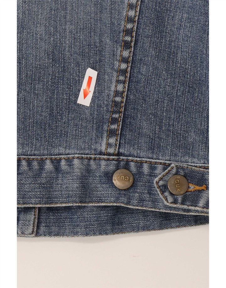 Fcuk Damen-Jeansjacke mit normaler Passform, UK 10, Größe S, Blau, Baumwolle