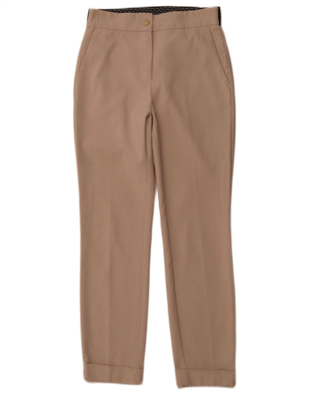 ZARA Damen Tapered Chino-Hose XS W24 L26 Beige Baumwolle