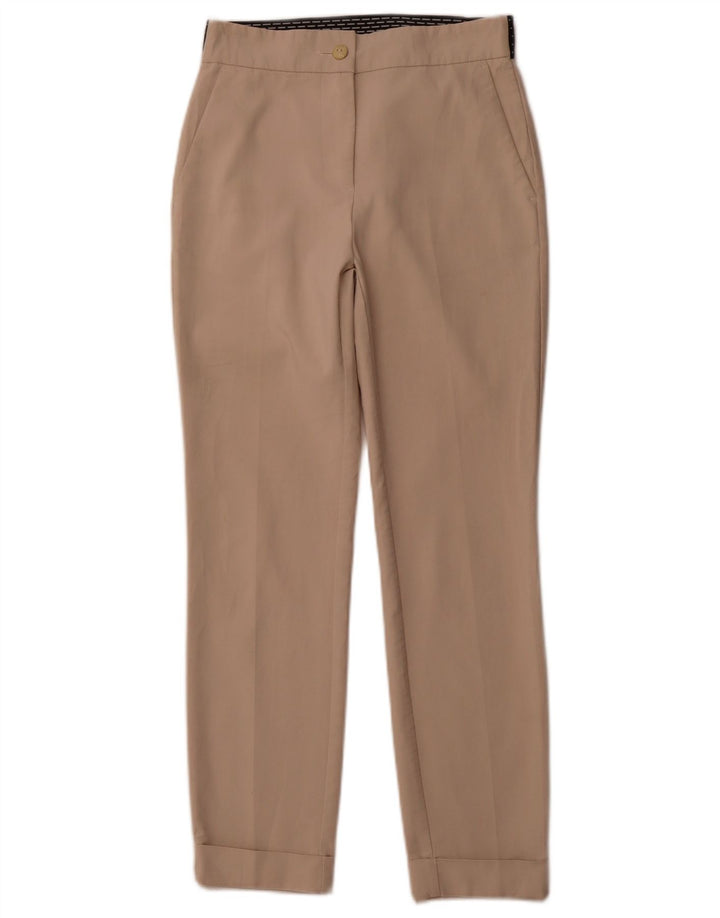 ZARA Damen Tapered Chino-Hose XS W24 L26 Beige Baumwolle