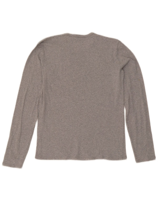 Benetton Womens Graphic Top Langarm UK 12 Mittelgrau meliert