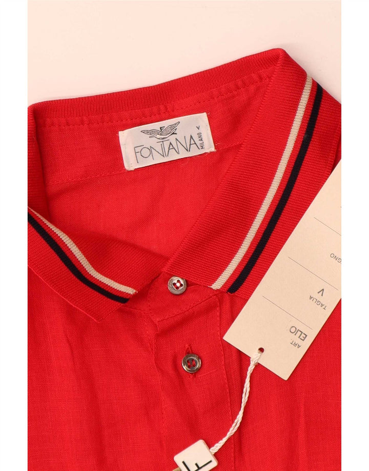 Vintage Herren Kurzarm Pullover Shirt XL Rot gestreift Leinen