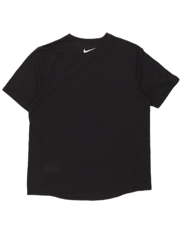 Nike Womens Dri Fit T-Shirt Top UK 18 XL Black Polyester