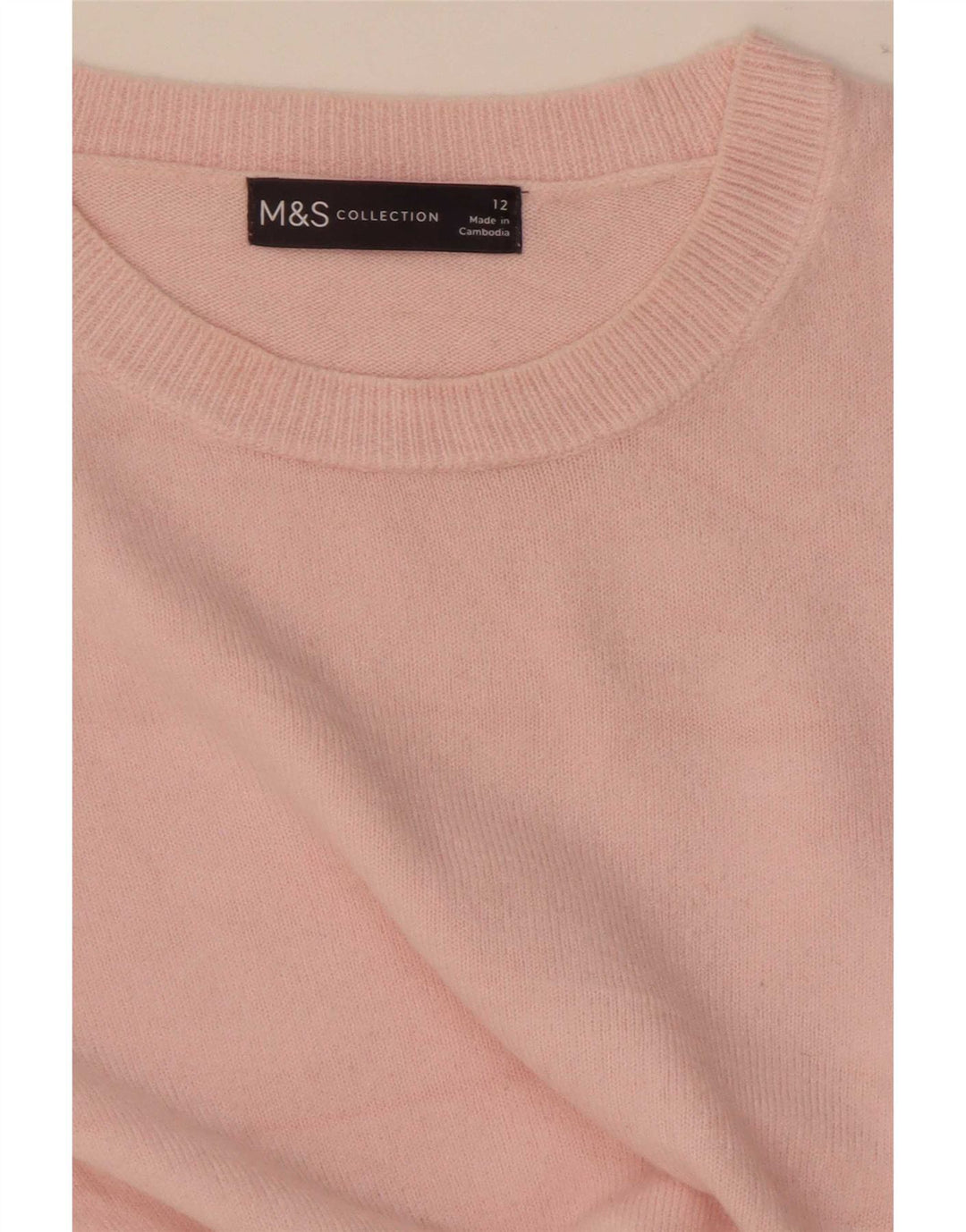 Marks & Spencer Damen-Pullover mit Rundhalsausschnitt, Gr. 12, Mittelrosa
