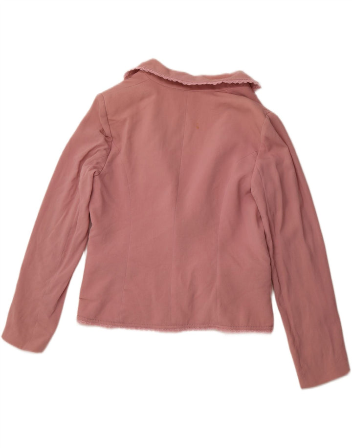 VALENTINO Damen 1-Knopf-Blazerjacke UK 14 Mittelrosa Schurwolle