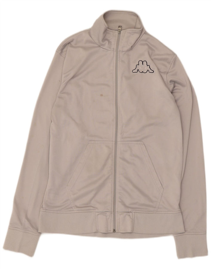 Kappa Damen-Trainingsanzug-Top-Jacke, großes graues Polyester
