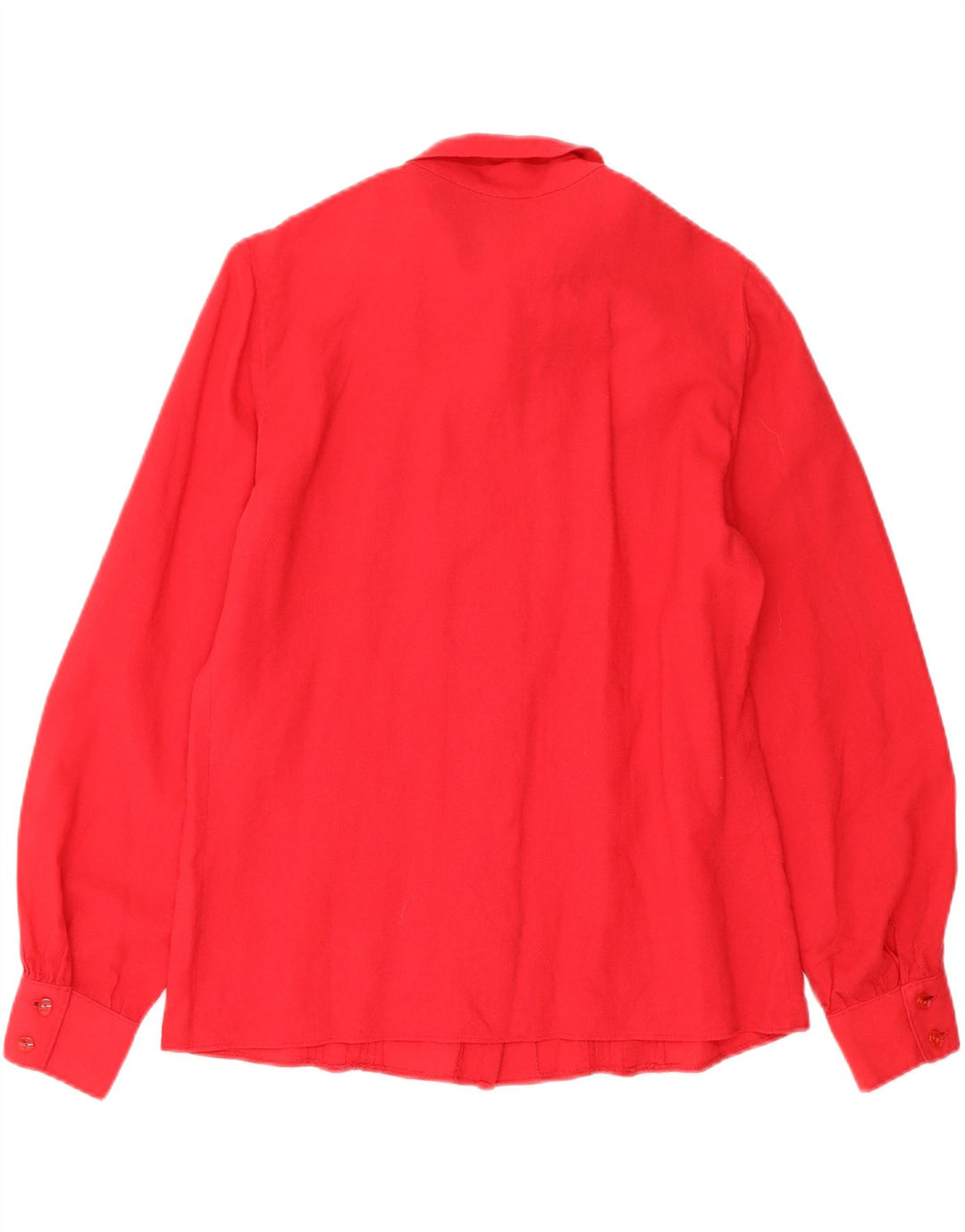VINTAGE Womens Front Tie Shirt Blouse UK 12 Medium Red Vintage Vintage and Second-Hand Vintage from Messina Hembry 