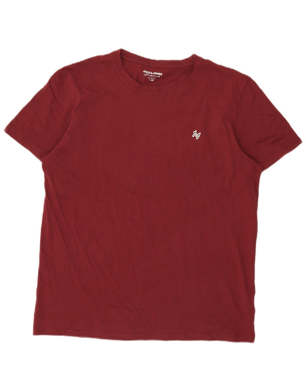 Jack & Jones Herren T-Shirt Top XL Burgund Baumwolle