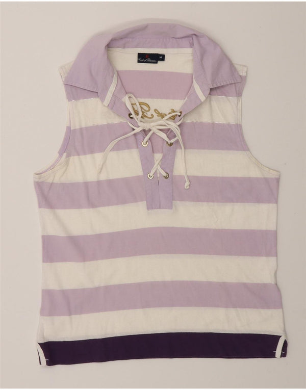 Conte of Florence Grafik-Poloshirt für Damen, UK 14, mittelviolett gestreift