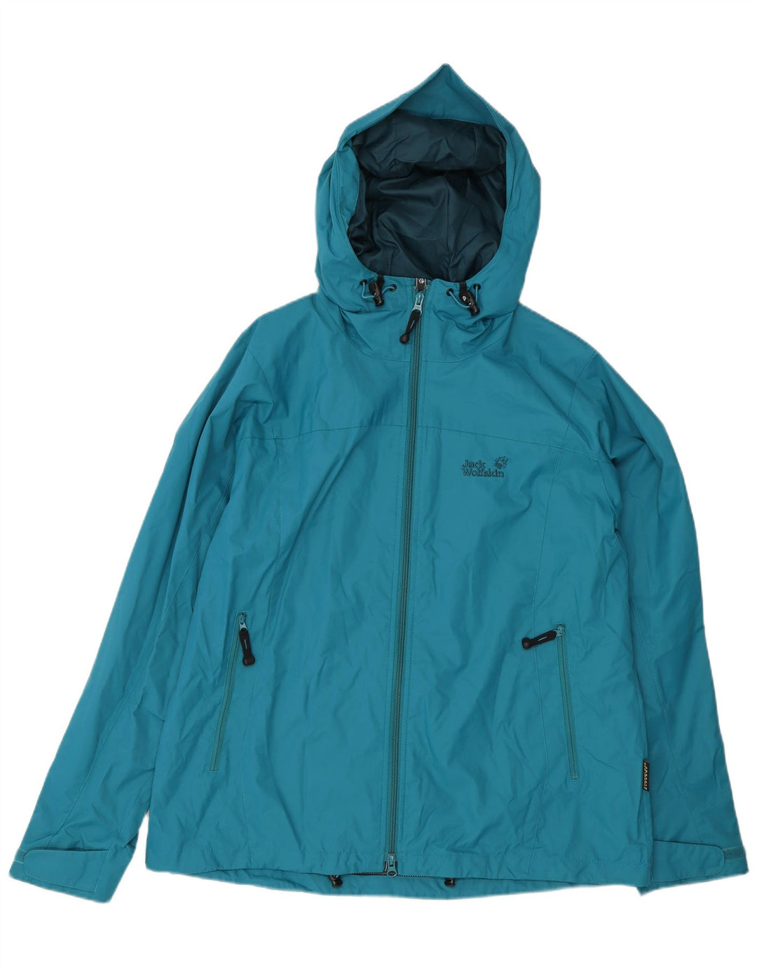 JACK WOLFSKIN Damen Regenjacke mit Kapuze UK 18/20 XL Blau Polyamid