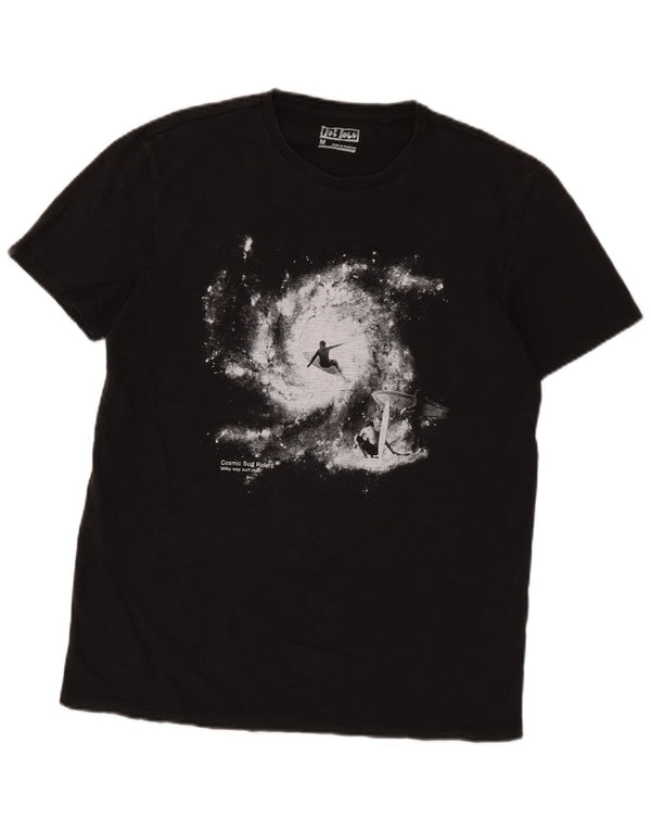 Fat Face Mens Graphic T-Shirt Top Medium Black Cotton