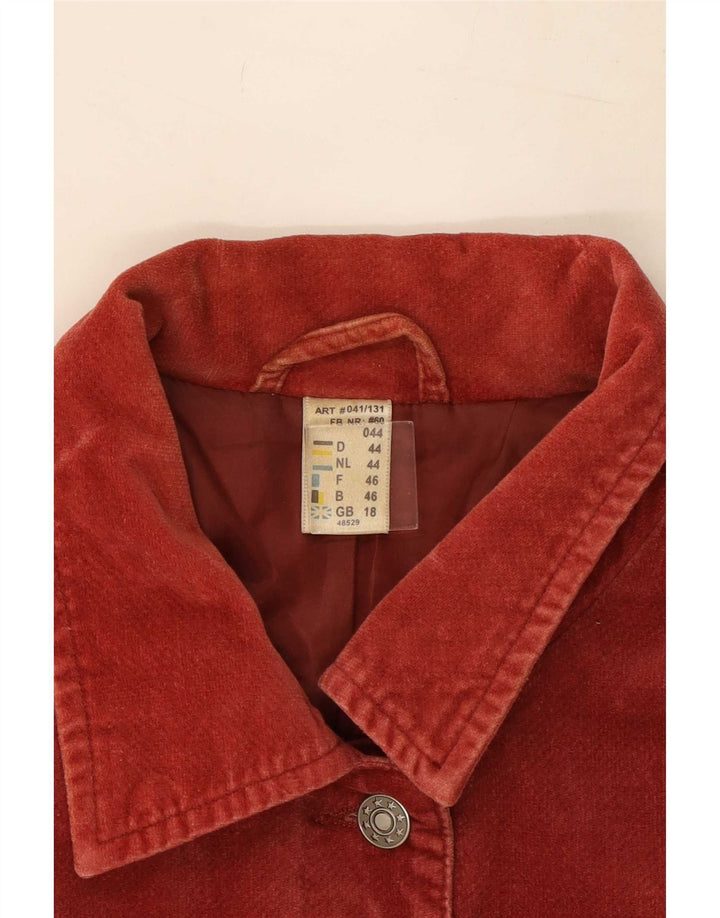 Vintage Damen Utility Jacke UK 18 XL Rote Baumwolle