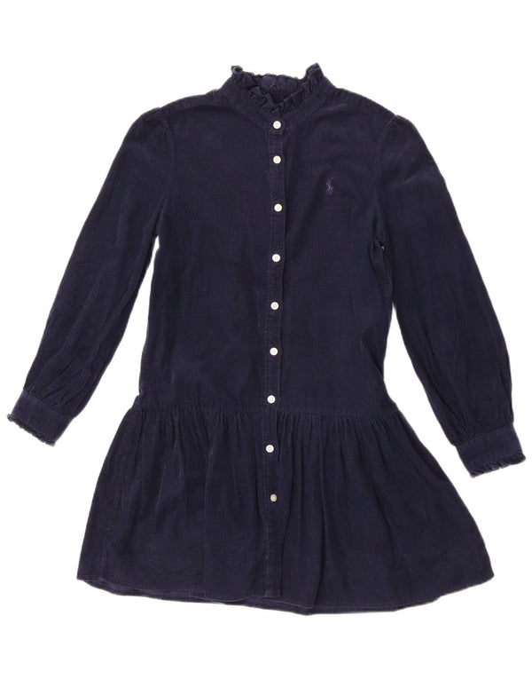 Ralph Lauren Mädchenkleid mit langen Ärmeln und tiefer Taille, 9–10 Jahre, Marineblau