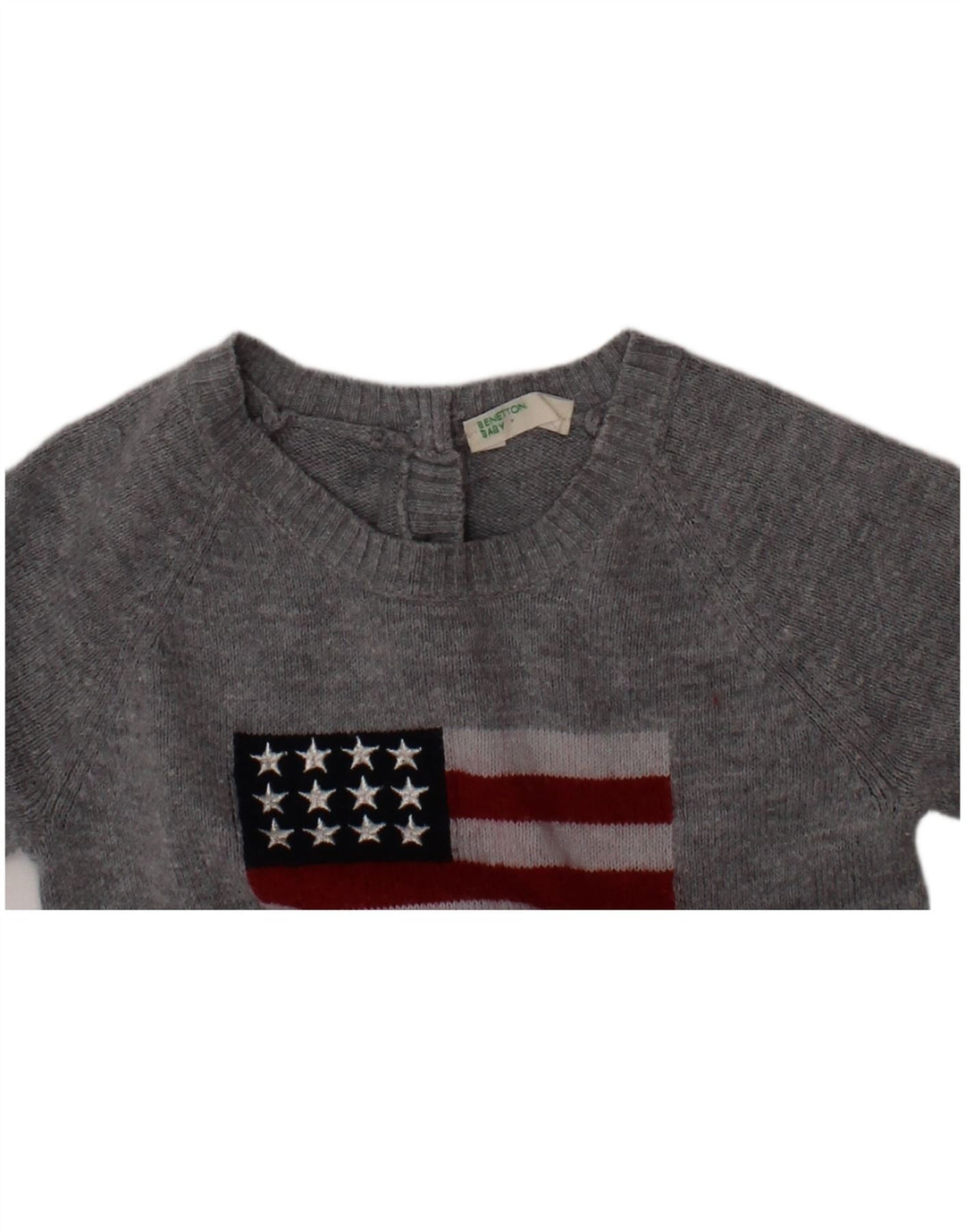 BENETTON Baby-Jungen-Overall mit Grafik, 3–6 Monate, Grau