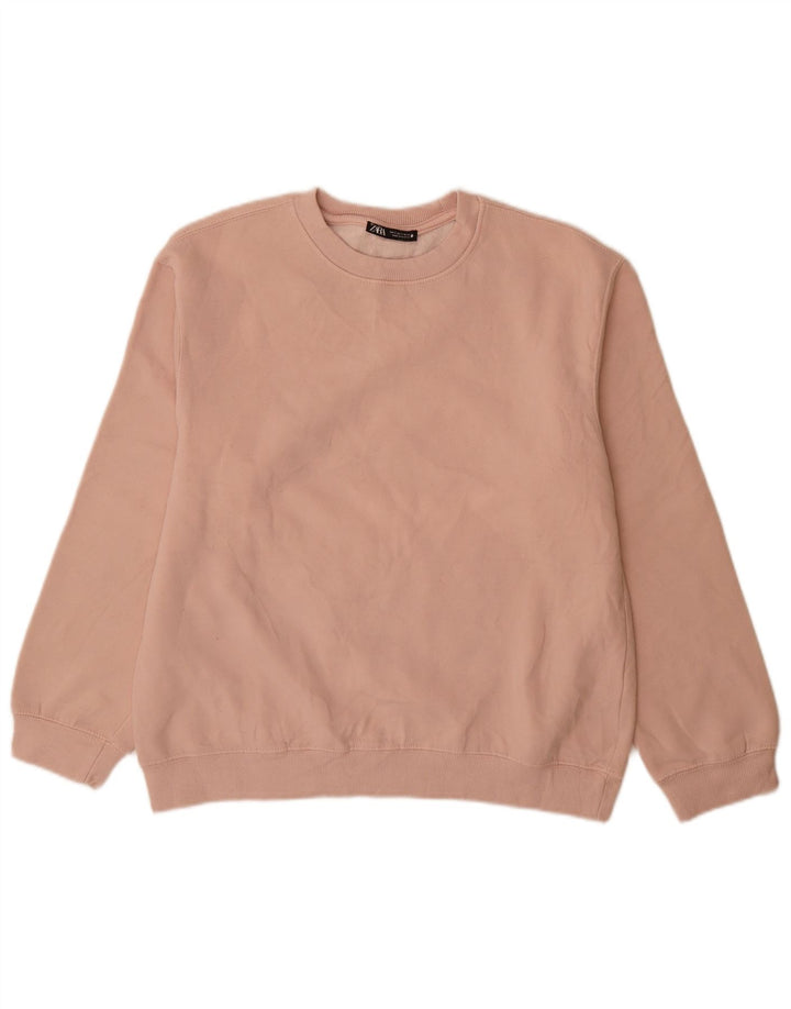 Zara Damen Sweatshirt-Pullover UK 14 Mittelrosa
