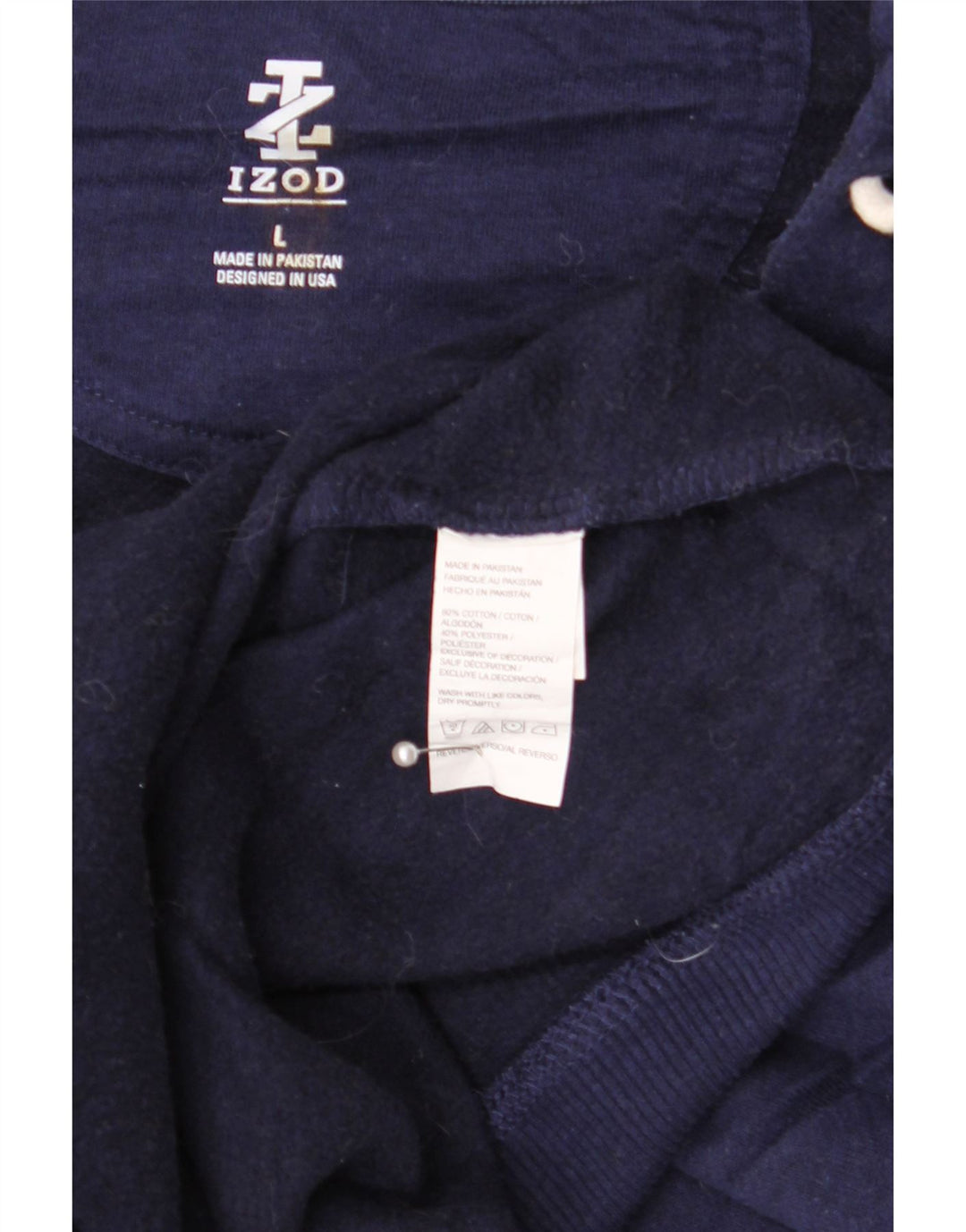 IZOD Herren-Kapuzenpullover mit Reißverschluss, groß, marineblaue Baumwolle