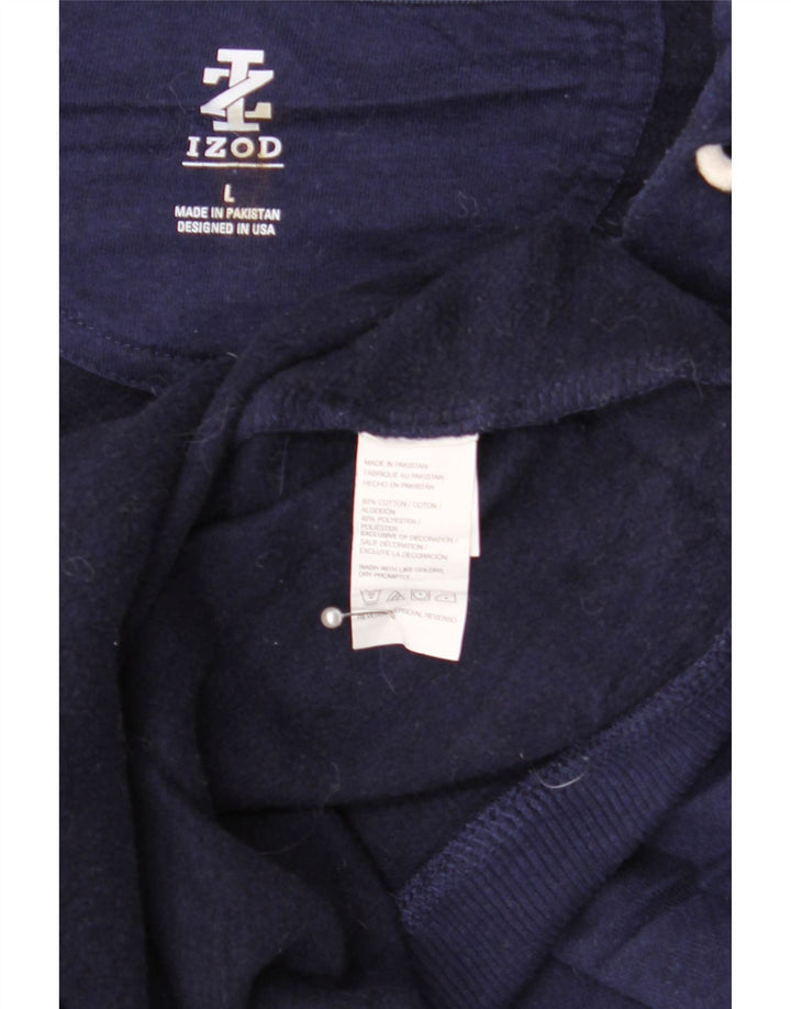 IZOD Herren-Kapuzenpullover mit Reißverschluss, groß, marineblaue Baumwolle