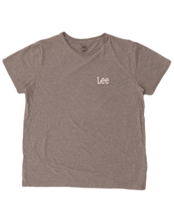Lee Herren T-Shirt Top Large Grau Baumwolle